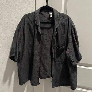 Gauze linen button up shirt